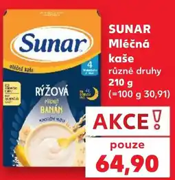 Kaufland Sunar mléčná kaše rýžová příchuť banán nabídka