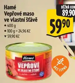 Albert Hamé vepřové maso ve vlastní šťávě nabídka