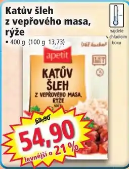 Norma apetit katův šleh z vepřového masa, rýže nabídka
