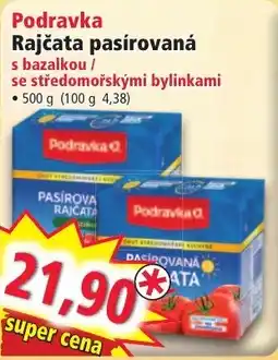 Norma Podravka rajčata pasírovaná s bazalkou / se středomořskými bylinkami nabídka