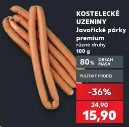Kaufland Kostelecké uzeniny javořické párky premium nabídka