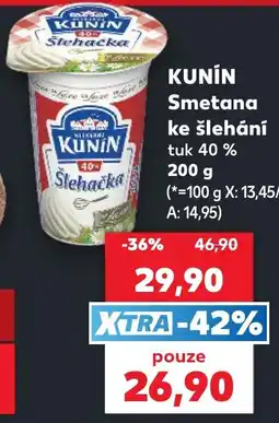 Kaufland Kunín smetana ke šlehání nabídka