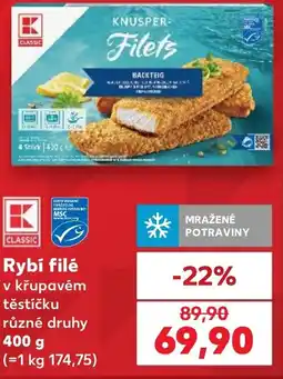 Kaufland K Classic rybí filé v krupavém těstíčku nabídka