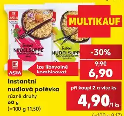 Kaufland Asia instantní nudlová polévka nabídka