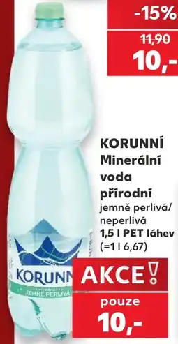 Kaufland Korunní minerální voda přírodní jemně perlivá/neperlivá nabídka