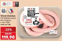 Kaufland Mistri od Fochu Vinná klobása nabídka
