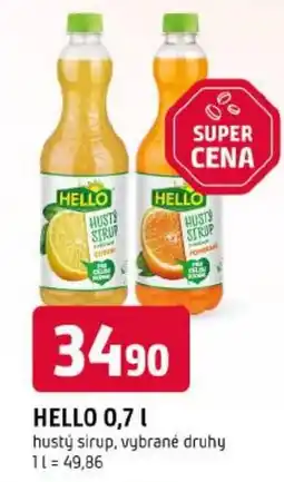 Trefa Hello hustý sirup, vybrané druhy nabídka