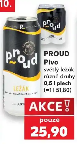Kaufland Proud pivo světlý ležák nabídka