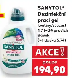 Kaufland Sanytol dezinfekční prací gel květiny/svěžest nabídka