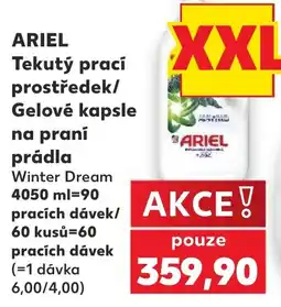 Kaufland Ariel tekutý prací prostředek gelové kapsle na praní prádla winter dream nabídka