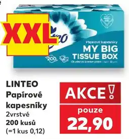 Kaufland Linteo papírové kapesníky nabídka