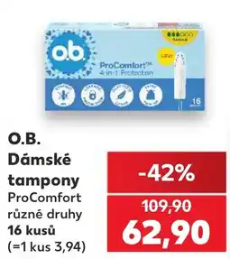 Kaufland O.B. dámské tampony procomfort nabídka