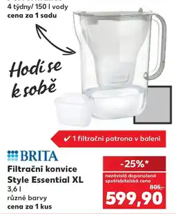 Kaufland Brita filtrační konvice style essential xl nabídka