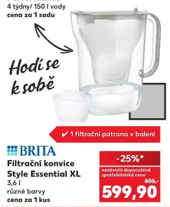 Brita filtrační konvice style essential xl
