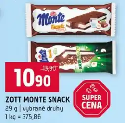 Terno Zott Monte Snack nabídka