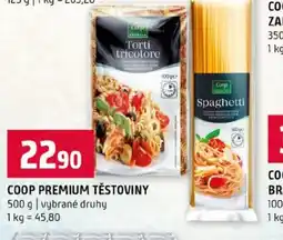 Terno Coop premium těstoviny nabídka