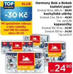 TOP drogerie Harmony Bob a Bobek toaletní papír nabídka