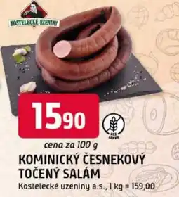 Trefa Kostelecké uzeniny kominický česnekový točený salám nabídka