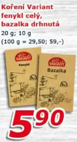 ESO MARKET Variant fenykl celý, bazalka drhnutá nabídka