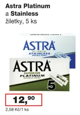 Ráj drogerie Astra Platinum a Stainless žiletky nabídka
