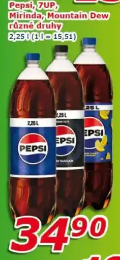 ESO MARKET Pepsi, 7UP, Mirinda, Mountain Dew nabídka