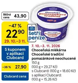 Tesco Choceska tradiční pomazánkové neochucené nabídka