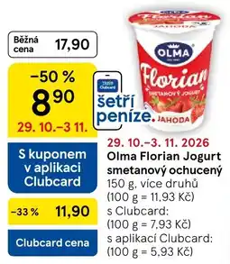 Tesco Olma Florian jogurt smetanový ochucený nabídka