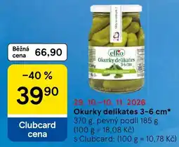 Tesco Elko okurky delikates 3-6 cm nabídka
