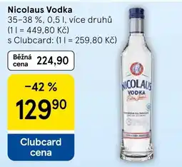 Tesco Nicolaus Vodka nabídka