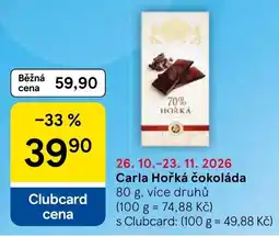 Tesco Carla Hořká čokoláda nabídka