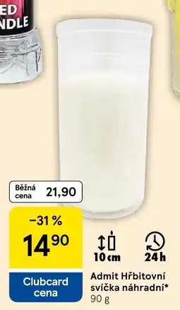 Tesco Admit Hřbitovní svíčka náhradní nabídka
