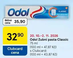 Tesco Odol zubní pasta classic nabídka