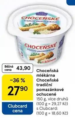 Tesco Choceňská tradiční pomazánkové ochucené nabídka