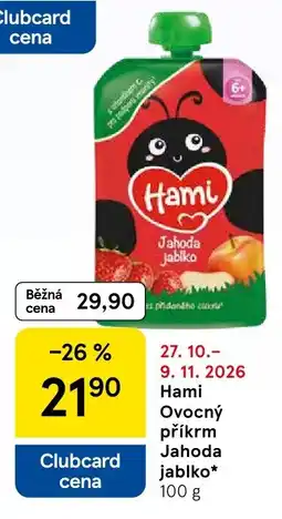 Tesco Hami Ovocný příkrm Jahoda jablko nabídka