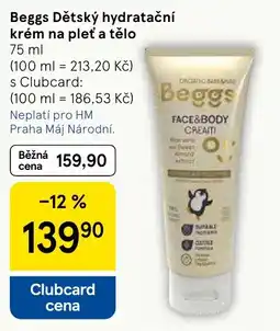 Tesco Beggs Dětský hydratační krém na pleť a tělo nabídka