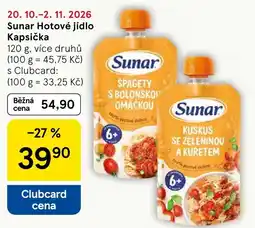 Tesco Sunar hotové jídlo kapsička nabídka
