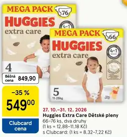Tesco Huggies Extra Care Dětské pleny nabídka