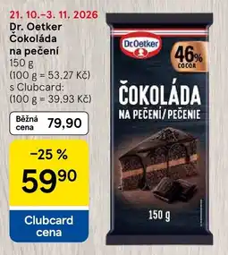 Tesco Dr.Oetker čokoláda na pečení nabídka