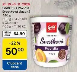 Tesco Gold Plus švestková povidla nabídka