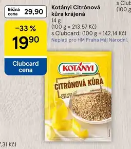 Tesco Kotányi citrónová kůra nabídka