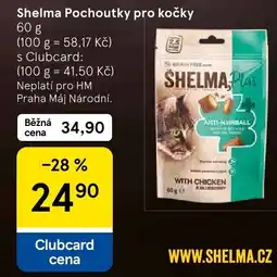 Tesco Shelma pochoutky pro kočky nabídka