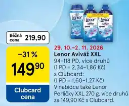Tesco Lenor Aviváž XXL nabídka