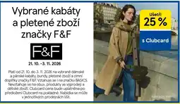 Tesco F&F vybrané kabáty a pletené zboží nabídka