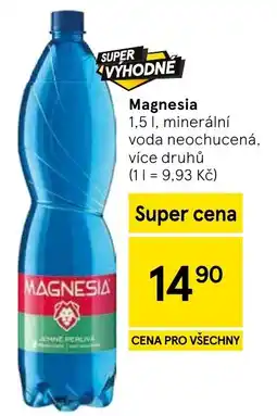 Tesco Magnesia minerální voda neochucená více druhů nabídka