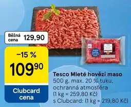 Tesco Tesco Mleté hovězí maso nabídka