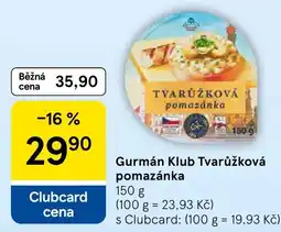 Tesco Gurman Klub Tvaružková pomazánka nabídka