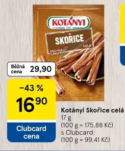 Tesco Kotányi Skořice celá nabídka