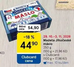 Tesco Madeta jihočeské máslo nabídka