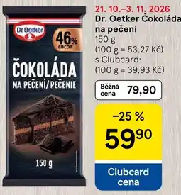 Tesco Dr.Oetker čokoláda na pečení nabídka