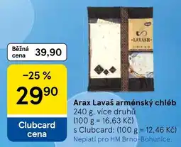 Tesco Arax lavash arménský chléb nabídka